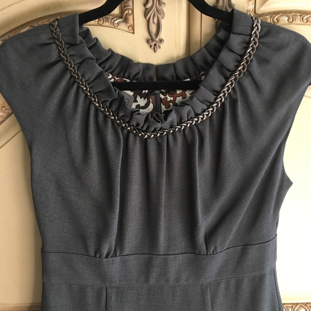 Donna Ricco gray metal accent dress 6